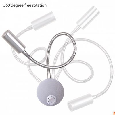 Switch Control 360 Degree Rotated LED Flexible Gooseneck Wall Reading Light for Bedroom No DIY