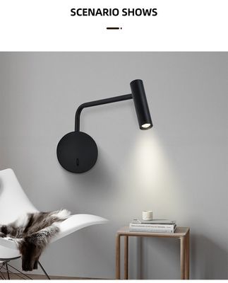 Wall Mounted Modern Luxury LED Flexible Hose Adjustable Wall Reading Lamps for Hotel