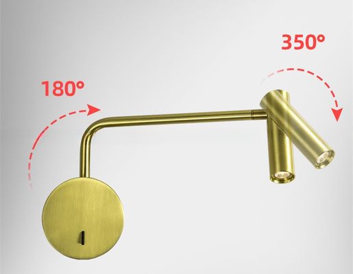 Wall Mounted Modern Luxury LED Flexible Hose Adjustable Wall Reading Lamps for Hotel