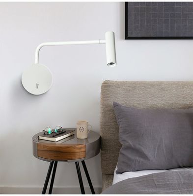 Wall Mounted Modern Luxury LED Flexible Hose Adjustable Wall Reading Lamps for Hotel