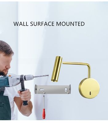 Wall Mounted Modern Luxury LED Flexible Hose Adjustable Wall Reading Lamps for Hotel