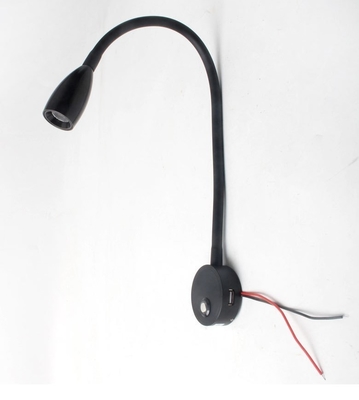 IN-CAR 1W 3W Touch Dimmable Bedside Light with 1PC USB Charging Port 12V/24V Bed Head Lamps